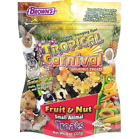 Brown's Tropical Carnival Gourmet Treats Frutas y nueces Golosinas para animales pequeños