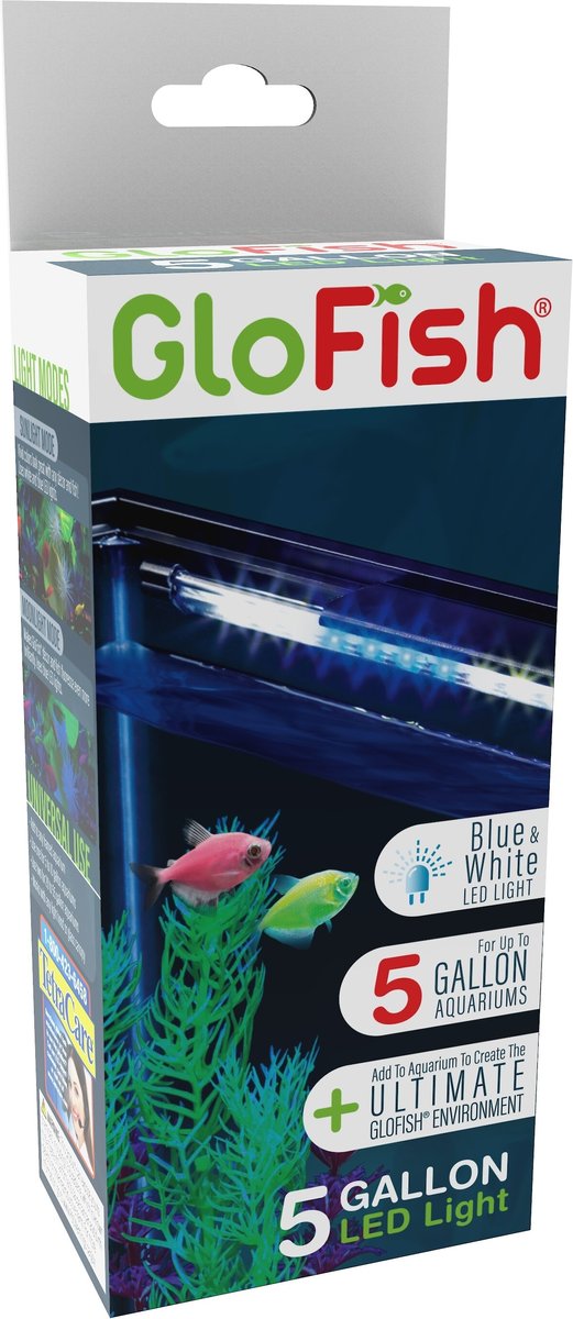 Luz LED azul y blanca GloFish de 5 galones