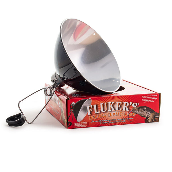 Fluker's Repta-Clamp Lamp with Switch Black 10in''