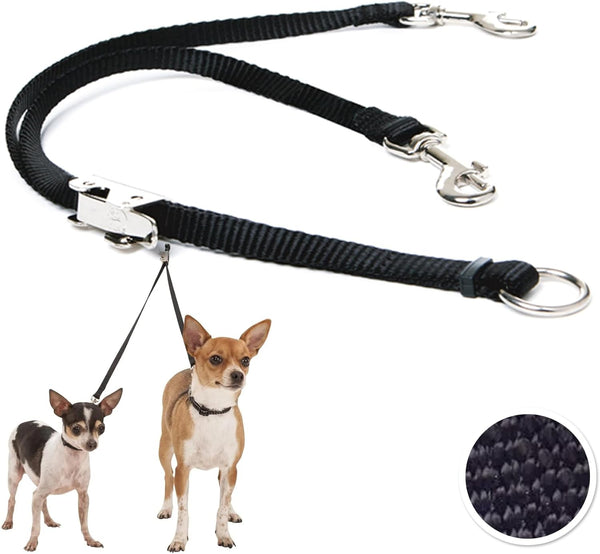 Sporn Dog Leash Coupler, Black Double Dog Leash for Two Dogs