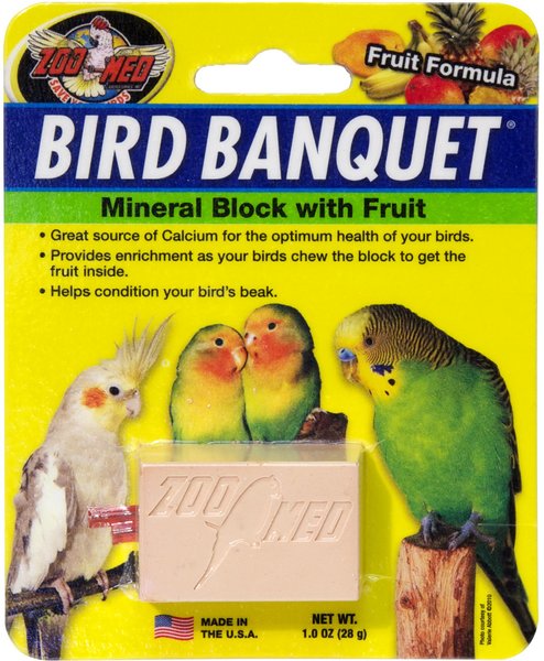 Zoo Med Bird Banquet Fruit Formula Mineral Block Beak Conditioner, 1-block