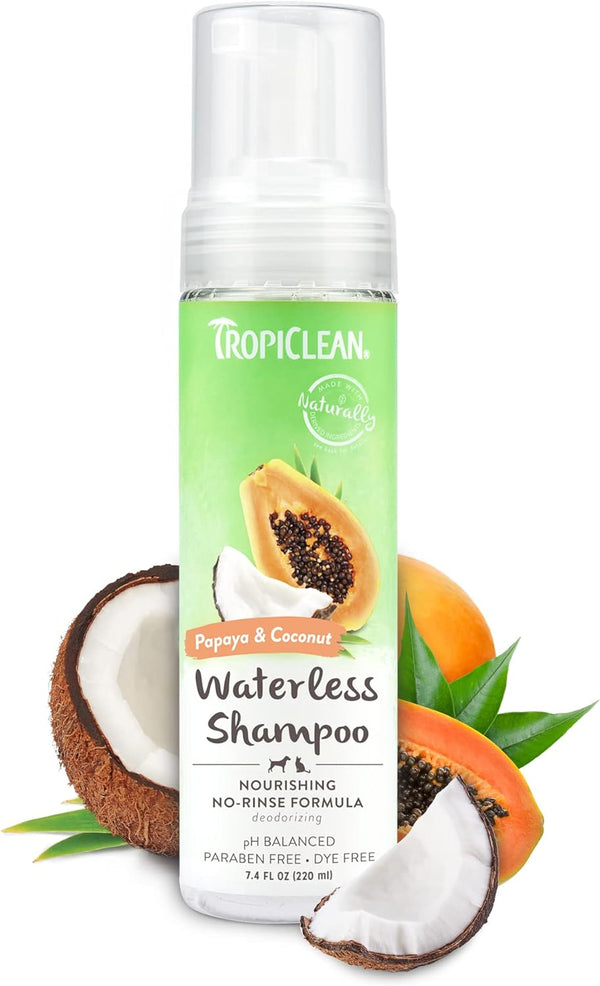 TropiClean Papaya & Coconut Waterless Shampoo 7.4 FL OZ