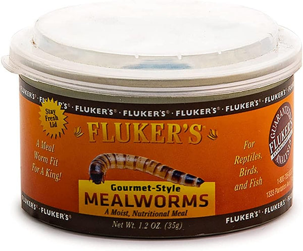 Mealworms enlatados gourmet da Fluker 1,2 onças