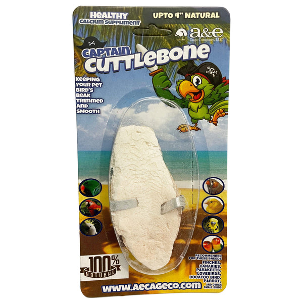 A&E Cage Natural Cuttlebone 4" Single Blister Pack