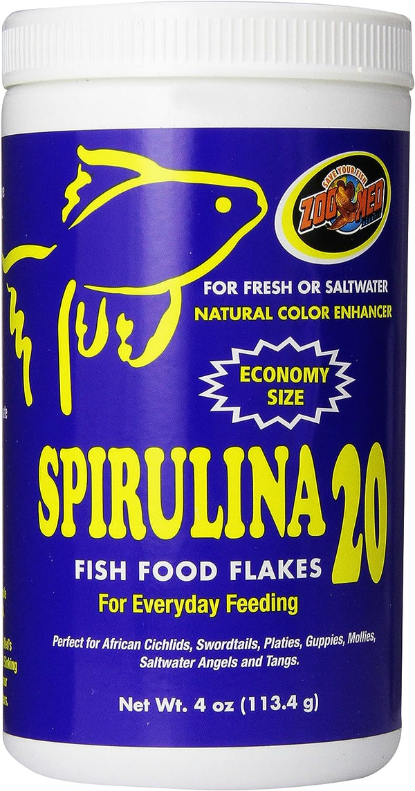 ZooMed Spirulina 20 flocos de comida para peixe