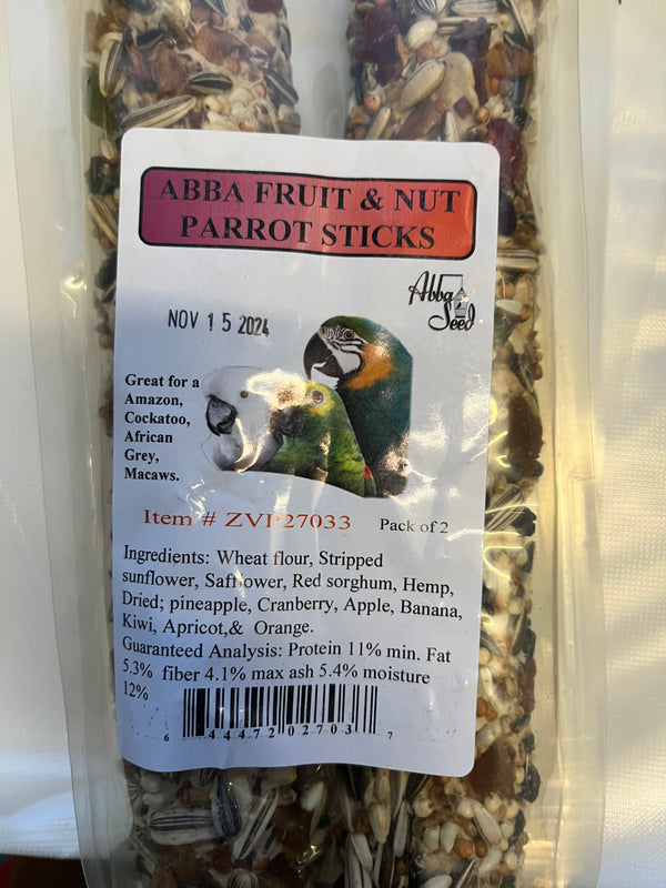 Abba Fruit & Nut Parrot Stick 2 Pack