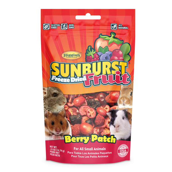 Parche de bayas de frutas liofilizadas Higgins Sunburst para animales pequeños, 0,52 oz