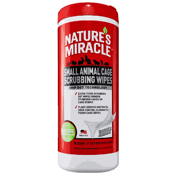 Nature's Miracle Small Animal Cage Scrubbing Wipes, 30 count