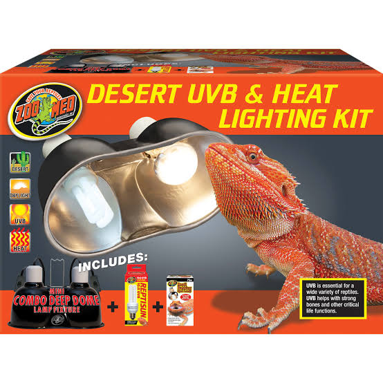 Kit duplo de iluminação térmica e UVB Zoo Med Desert, 100 watts