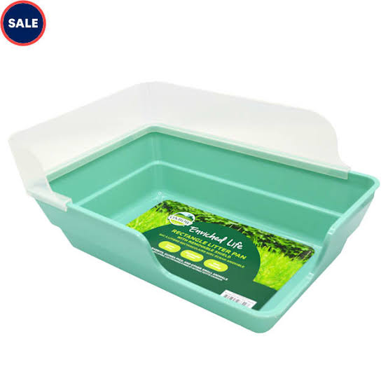 Oxbow Enriched Life Rectangle Small Animal Litter Pan With Removable Shield