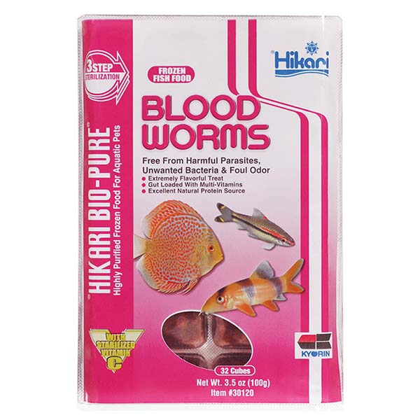 Hikari Bio Pure Blood Worms Cubos Congelados 3,5 onças