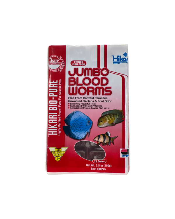 Hikari Bio Pure Jumbo Blood Worms Cubos Congelados 3,5 onças