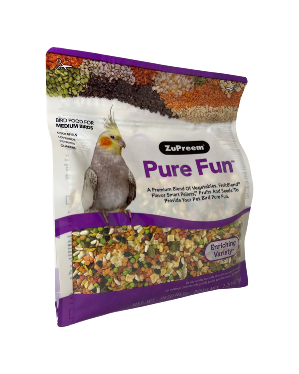 Zupreem Pure Fun Bird Food para pássaros médios 2 lb