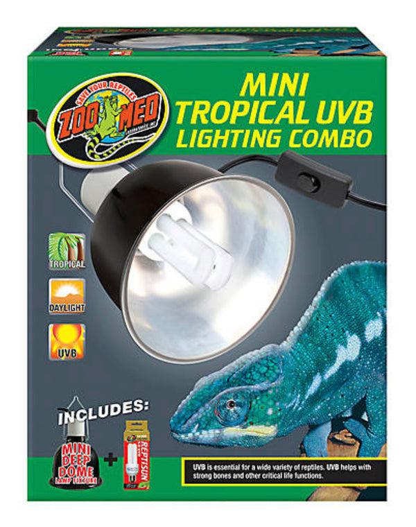 Zoo Med Mini Tropical UVB Lighting Single Combo, 100 Watt