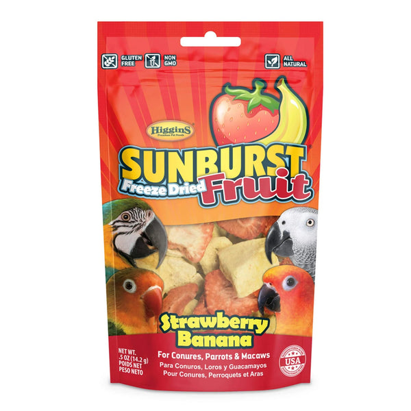 Higgins Sunburst Freeze Dried Fruit Strawberry Banana Bird Treats, .5-oz bag