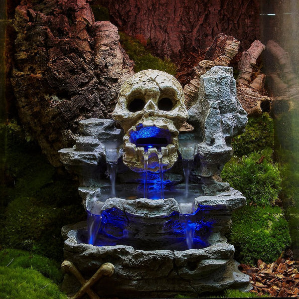 Zoo Med Repti Rapids LED Cascada Calavera Estilo Reptil Adorno 