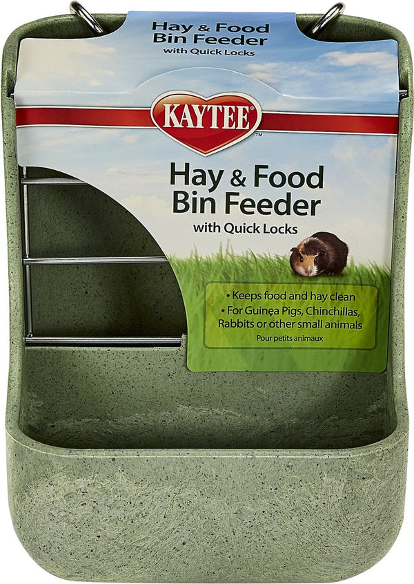 Kaytee Hay-N-Food Bin with Quick Locks Small Animal Feeder, Color Varies