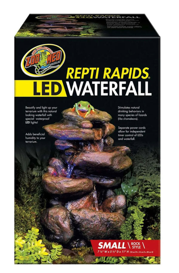 Zoo Med Repti Rapids LED Cascada Rock Estilo Reptil Adorno Pequeño 