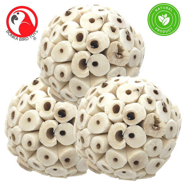 Bonka Bird Toys Natural Sola Ball Soft Chew Shred Foraging 1 pack