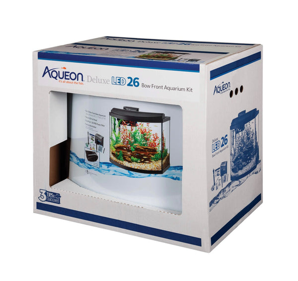 Aqueon Bow Front LED Aquarium Kit, 26 Gallon